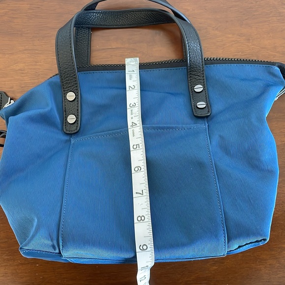 CHRISTOPHER KON Royal Blue Nylon and Black Leather Trimmed Zippered Satchel. - Picture 12 of 12